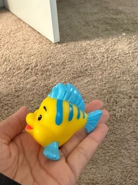 Disney The Little Mermaid Flounder Figurine Yellow Blue